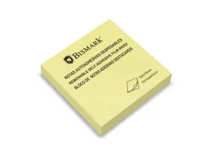 Bismark Taco de 100 Notas Adhesivas 76x76mm Color Amarillo - Adhesión Fuerte