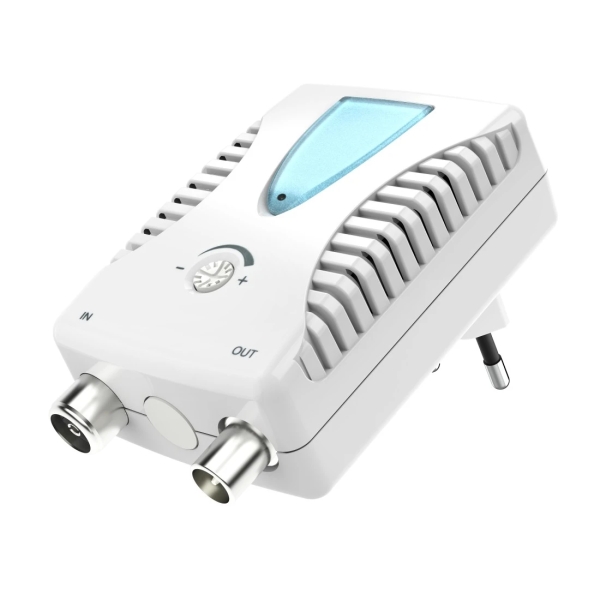 Hama Essential Amplificador De Cable De Banda Ancha - Catv - Amplificacion 22Db - Atenuacion 13Db - Color Blanco