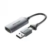 Vention Conversor HDMI Hembra a USB Macho y USB Tipo-C Macho 4K 60Hz 10cm Negro