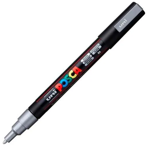 Posca Marcador  Pc-3M Punta Cónica 0,9 - 1,3 Mm Plata