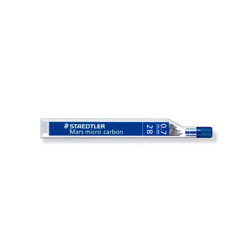 Staedtler Mars Micro Carbon 250 Tubo De 12 Minas De Grafito - Dureza 2B - Trazo 0.7Mm - Alta Resistencia