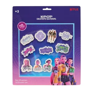 Safta K-Pop Demon Hunters Pack de 10 Gomas de Borrar en Blister - 10 Motivos Diferentes