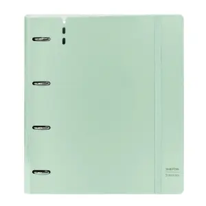 Safta Carpeta 4 Anillas PP Foam 35mm con 100 Hojas A4 Verde Pastel 27x32x4cm
