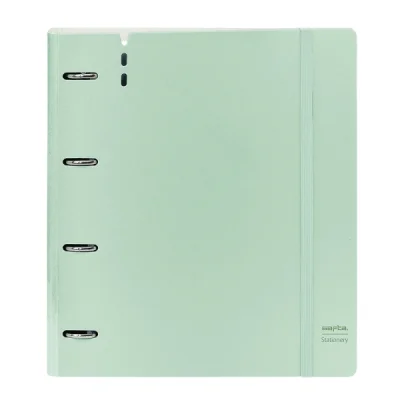 Safta Carpeta 4 Anillas PP Foam 35mm con 100 Hojas A4 Verde Pastel 27x32x4cm