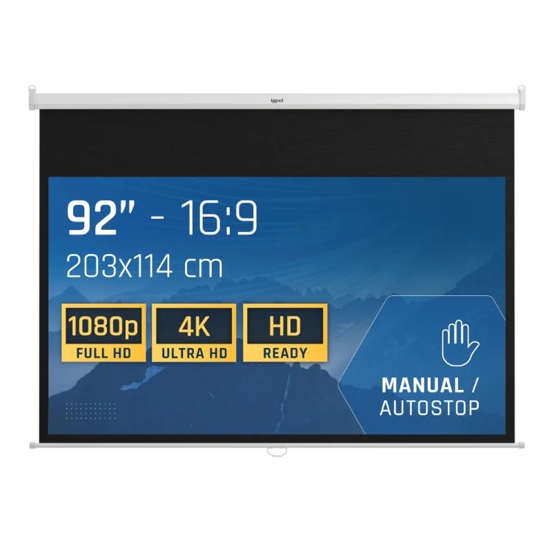 Iggual Pantalla Manual 16:9 92" 203X114 Cm