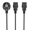 Aisens Cable de Alimentación CEE7/M-2xC13/H 1.8m Negro