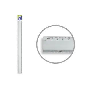 Bismark Regla Milimetrada 40cm de Aluminio con Bisel para Líneas a Tinta