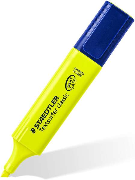 Staedtler Textsurfer Classic 364 Marcador Fluorescente - Punta Biselada - Trazo Entre 1 - 5Mm - Tinta Con Base De Agua - Color Amarillo