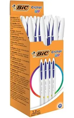 Bic Cristal Up Bolígrafo de Bola 1.2mm Tinta a Base de Aceite Cuerpo Blanco Color Azul