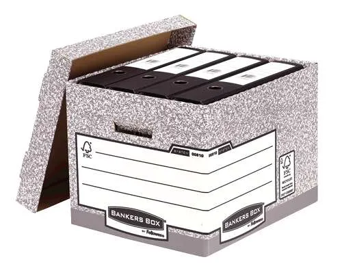 Fellowes Contenedor De Archivos Gris Con Tapa