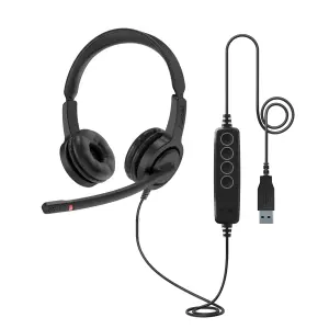 Axtel Voice UC28 Auriculares USB-A con Micrófono y Cancelación de Ruido
