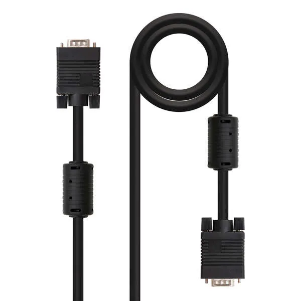 Nanocable Cable Svga Con Ferrita Hdb15 Macho A Hdb15 Macho 1M - Color Negro