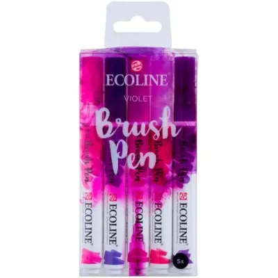 Talens Ecoline Rotuladores Brush Pen Punta Pincel Violeta Estuche 5 Unidades