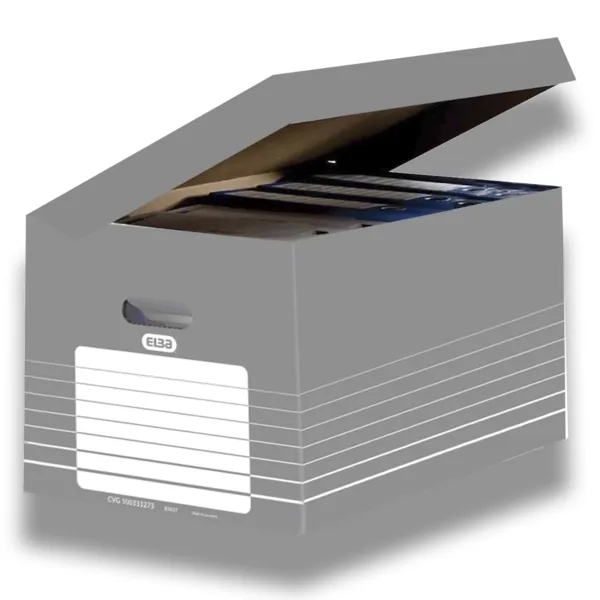 Elba Caja Contenedor Automontable con Tapa Integrada 34,5x45cm Gris