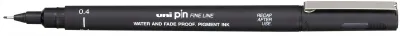 Uni-ball PIN04-200 Rotulador Calibrado 0.4mm Tinta Pigmentada Negra Resistente al Agua y Luz