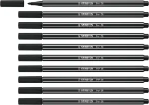 Stabilo Pen 68 Rotulador de Punta de Fibra - Trazo de 1mm aprox. - Tinta con Base de Agua - Color Negro