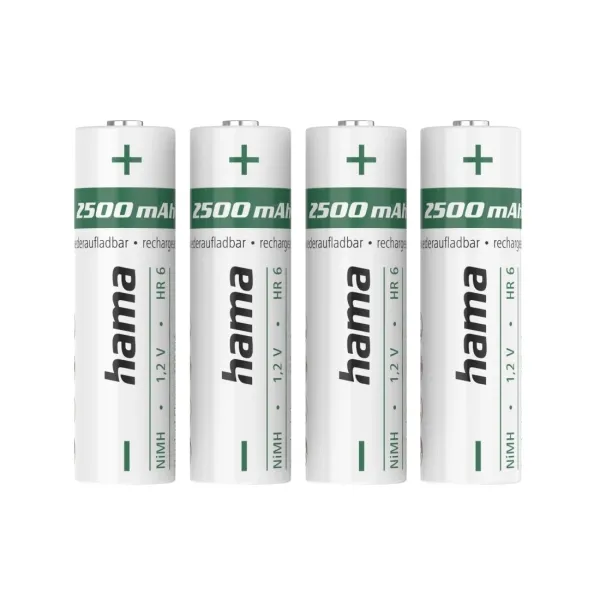 Hama Pack De 2 Pilas Recargables AA NiMH 1.2V 2500mAh Color Blanco