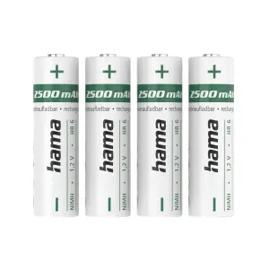 Hama Pack De 2 Pilas Recargables AA NiMH 1.2V 2500mAh Color Blanco