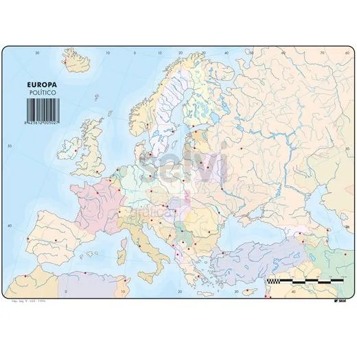 Selvi Mapa Mudo Político De Europa A4 -50U-