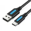 Vention Cable USB-A a USB-C Macho 3A 60W 480Mbps 0.5m Negro