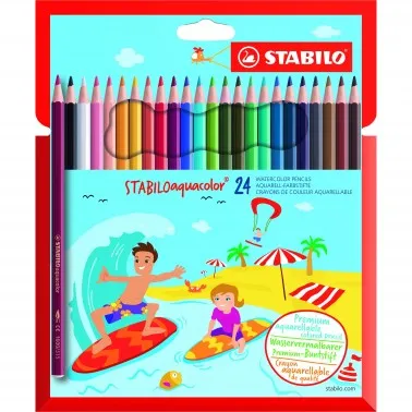 Stabilo Lápices De Colores Acuarelables Aquacolor C/Surtidos Estuche 24 Ud