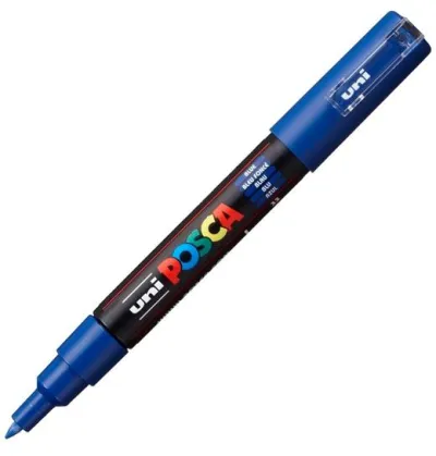 Posca Marcador  Pc-1M No Permanente Punta Fina 0.7-1Mm Azul
