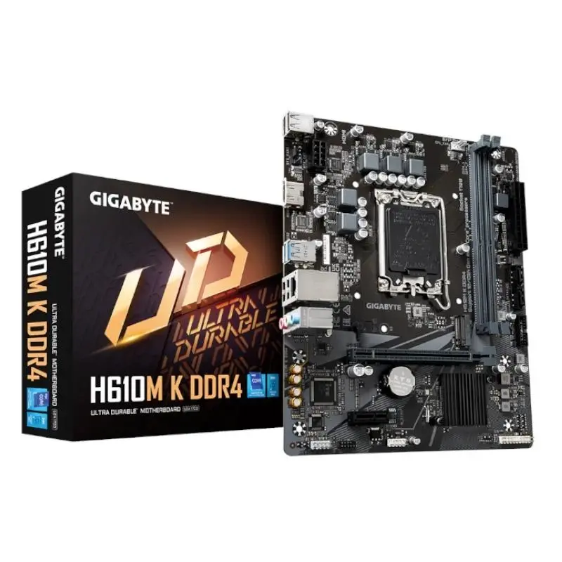 GIGABYTE H610M K DDR4 Placa Base para Intel Core 14th Gen, 3200MHz, PCIe 3.0 M.2, USB 3.2 Gen 1