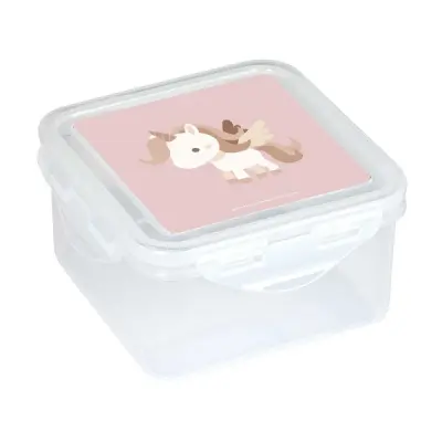 Safta Fiambrera Unicornio 1.27L PVC Sin BPA Cierre Hermético 130x130x75mm Transparente
