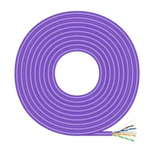 Aisens Bobina de Cable de Red RJ45LSZH Cat.6 UTP Rigido AWG23 CCA (Aleacion) - 305m - Color Violeta