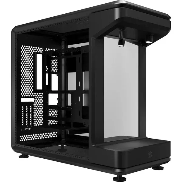 Cooler Master MasterFrame 360 Stage Mirror ATX Case - 2x USB-A 3.2, 1x USB-C 4.0, 1x Audio, ARGB Lights, Black