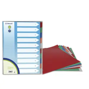 Bismark Pack de 10 Separadores de Polipropileno A4 Multitaladro Colores Surtidos