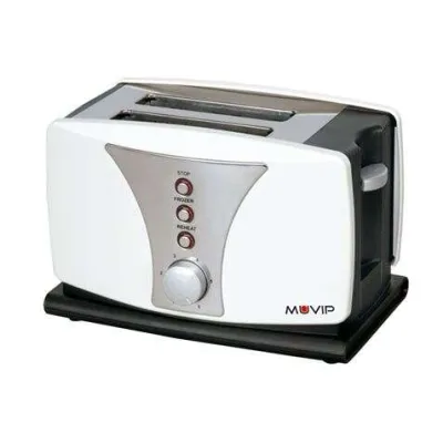 Muvip Tostadora de Pan 800W para 2 Rebanadas con 6 Niveles de Tostado y Funciones de Calentar, Descongelar y Recalentar