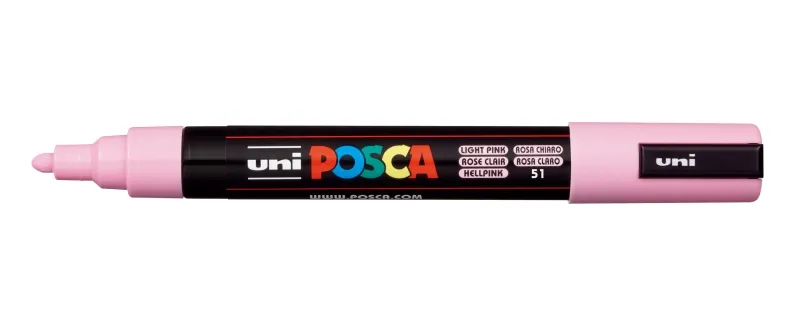 Posca Marcador PC-5M No Permanente Punta Forma De Bala 1,8 - 2,5 Mm Rosa Claro