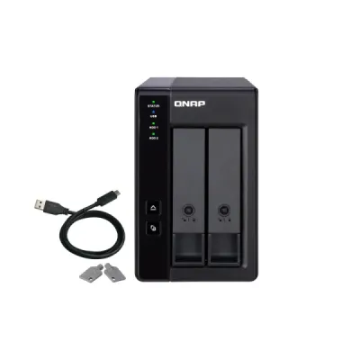 QNAP TR-002 Caja de Expansión RAID USB 3.0 - 2 Bahías 2.5"/3.5" con Ventilador 70mm