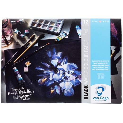 Talens Van Gogh Bloc De Papel 12 Hojas 360Gr Para Acuarela A4 Negro