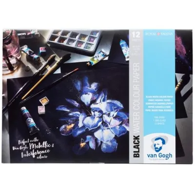 Talens Van Gogh Bloc De Papel Acuarela A4 Negro 12 Hojas 360gr