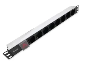 EQUIP Regleta de Alimentación Aluminio Rack 19" 1U 8 Tomas con Interruptor