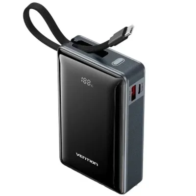 Vention Powerbank 20000mAh 65W Power Delivery USB-A USB-C Pantalla LED Gris