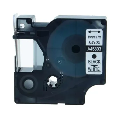 Dymo D1 45803 Cinta de Etiquetas 19mm x 7m - Texto Negro sobre Fondo Blanco