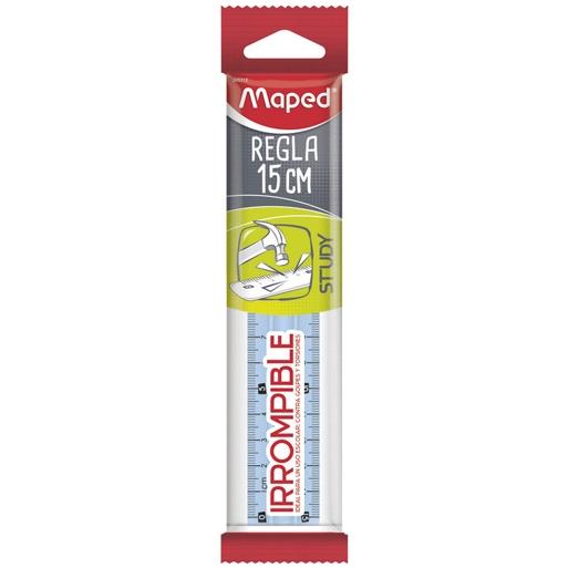 Maped Study Regla 15Cm Irrompible Translúcida