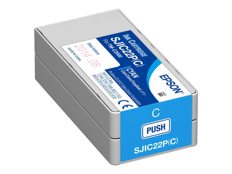 Epson Sjic22P Cyan Cartucho De Tinta Original - C33S020602/Sjic22P(C)
