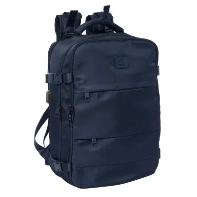 Safta Mochila de Cabina con USB, Organizador Interior y Portabotellas - Azul Marino