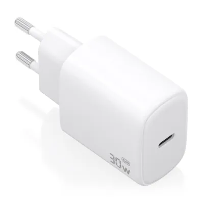 Aisens Cargador GaN 30W USB-C PD3.0 con Tecnología AI - Color Blanco