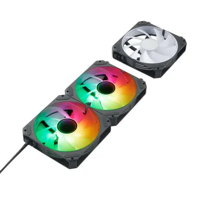ABYSM Kit 3 Ventiladores Internos Arclight 2.0 ARGB Black Conexión en Serie
