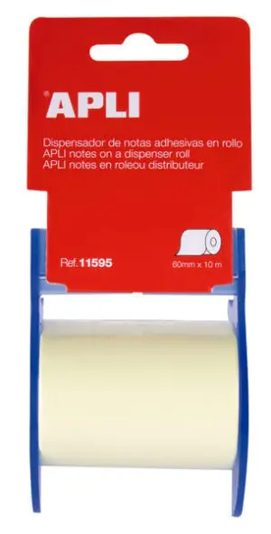 Apli Dispensador De Notas Adhesivas En Rollo 60mm X 10m Amarillo Pastel