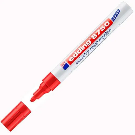 Edding Marcador Permanente De Tinta Opaca Industrial 8750 Rojo