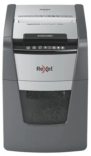 Rexel Optimum AutoFeed 100X Destructora Automática P-4, Alimentación 100 Hojas, 34L