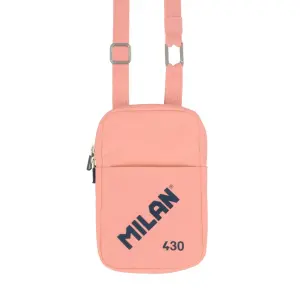 Milan Bolso Pequeño Bandolera Rosa 19x2.3x12.8cm con Cierre de Cremallera y Mosquetón de Aluminio