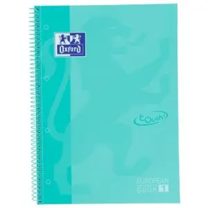 Oxford Cuaderno Touch Europeanbook 1 Write & Erase A4+ 80H 5x5mm Microperforado T/Extradura Menta Pastel