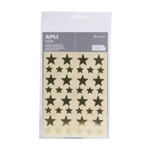 Apli Bolsa de Gomets Estrella Adhesivo Permanente Color Oro